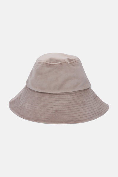 Cappello da pescatore Claudine Tortora chiaro in velluto