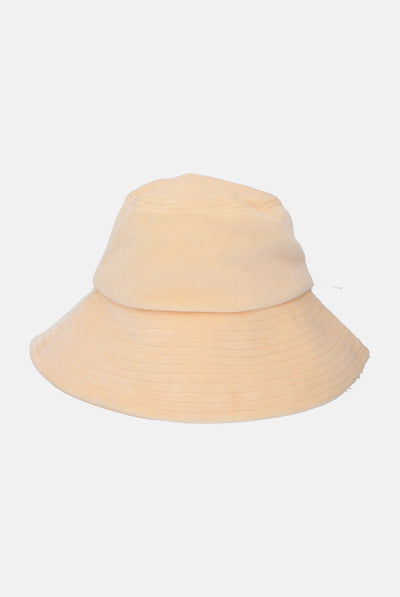Cappello da pescatore Claudine Giallo crema in velluto