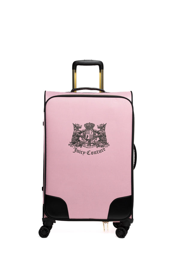 Trolley Grande Juicy Couture con logo stemma frontale colore Rosa