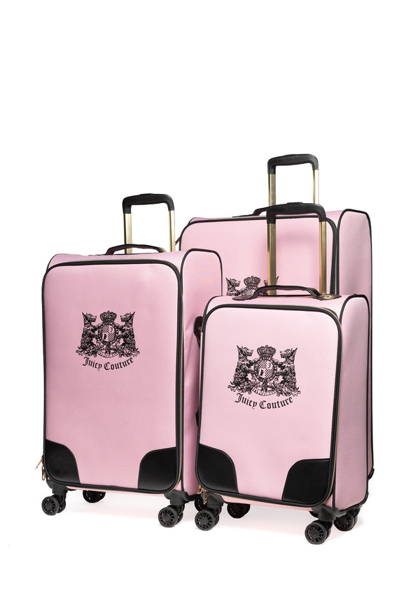 Trolley Grande Juicy Couture con logo stemma frontale colore Rosa