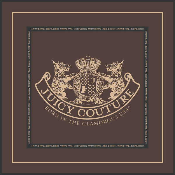 Foulard Dog Crest Marrone 90x90