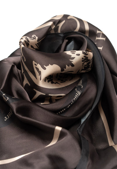 Foulard Dog Crest Marrone 90x90
