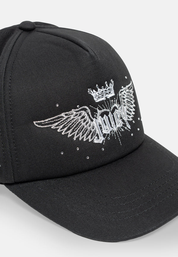 Cappellino Baseball Zazu con Strass Nero