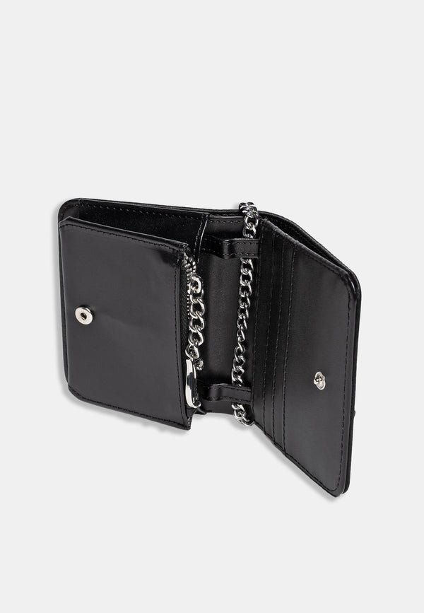 Portafoglio Juicy Couture con strass neri e catena