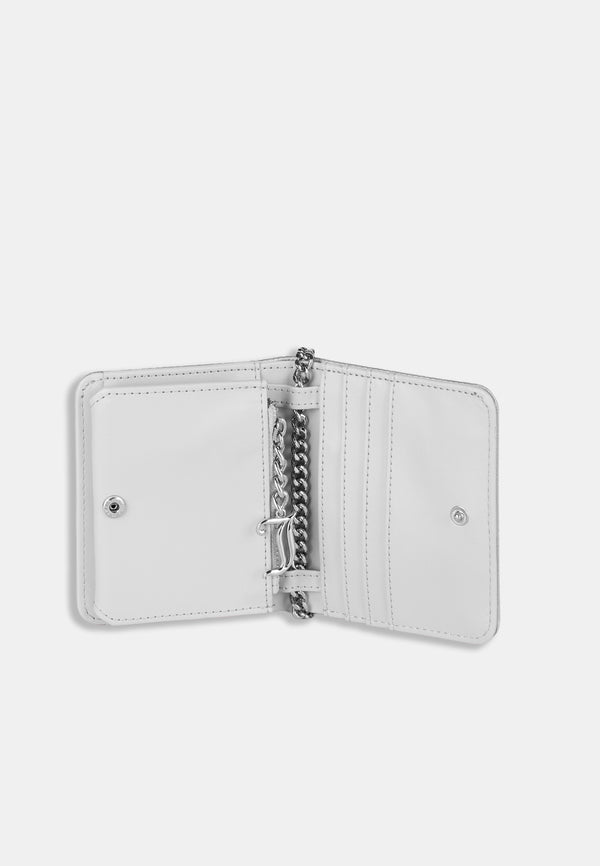 Portafoglio Juicy Couture con strass argento e catena