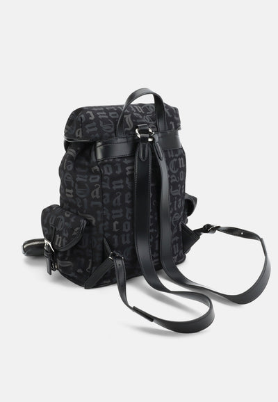 Zaino Carol con stampa monogram e catena con charm colore Nero