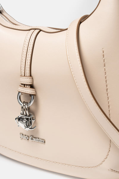 Borsa a spalla Joujou in ecopelle con tracolla e dettaglio logo colore Beige