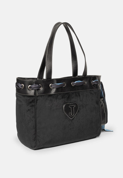 Borsa a mano DayDreamer Palm Nera in velluto
