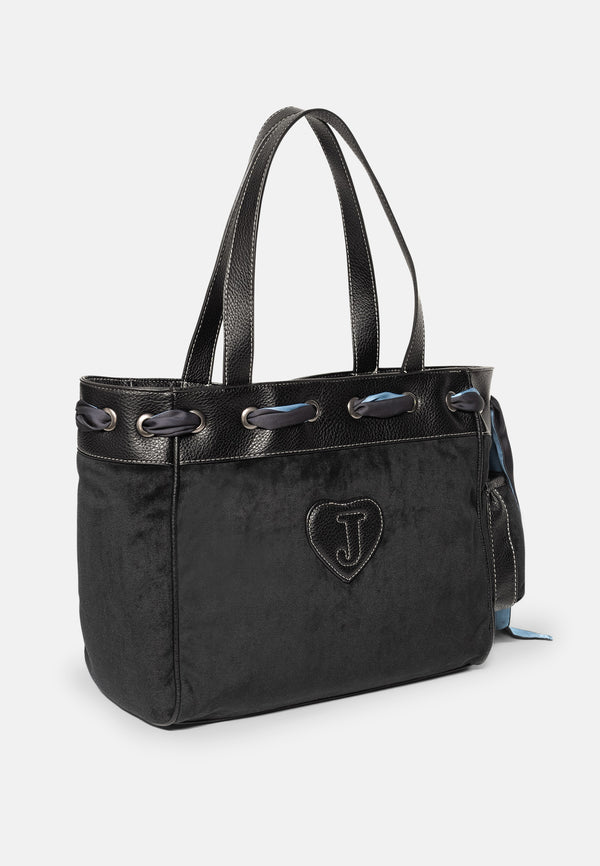 Borsa a mano DayDreamer Palm Nera in velluto