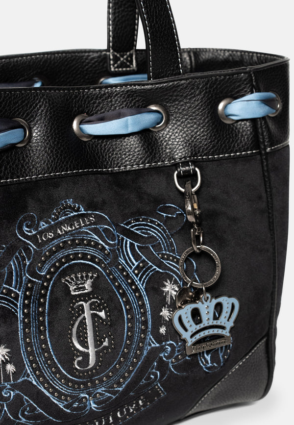 Borsa a mano DayDreamer Palm Nera in velluto