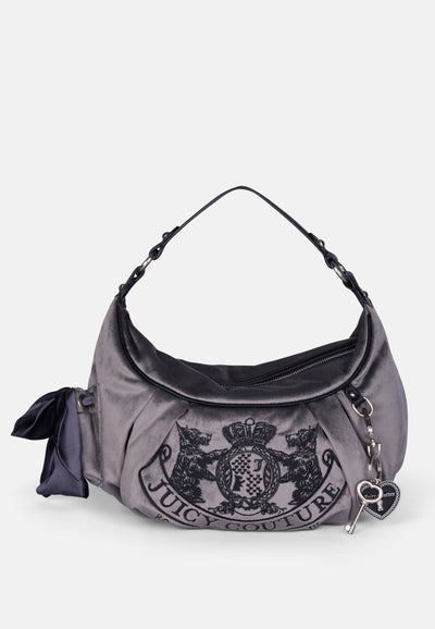 Borsa a spalla Day Dreamer media in velluto colore Grigio