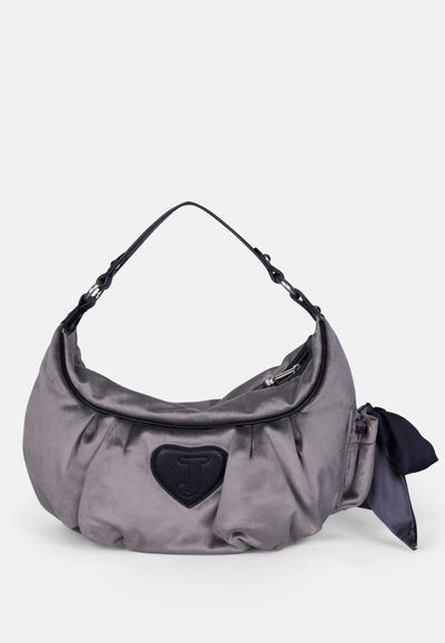 Borsa a spalla Day Dreamer media in velluto colore Grigio