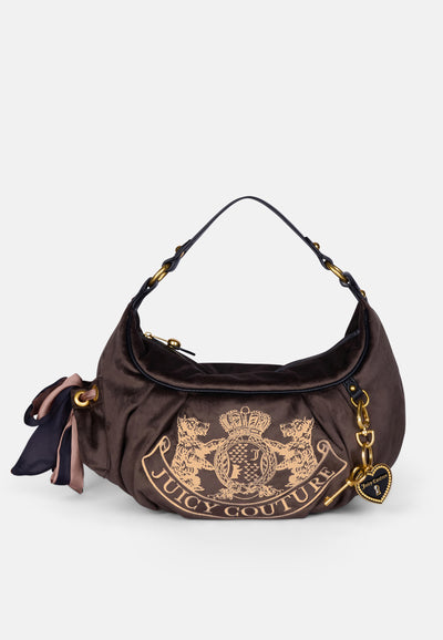 Borsa a spalla Day Dreamer media in velluto colore Marrone