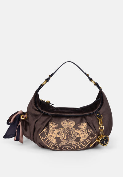 Borsa a spalla Day Dreamer media in velluto colore Marrone