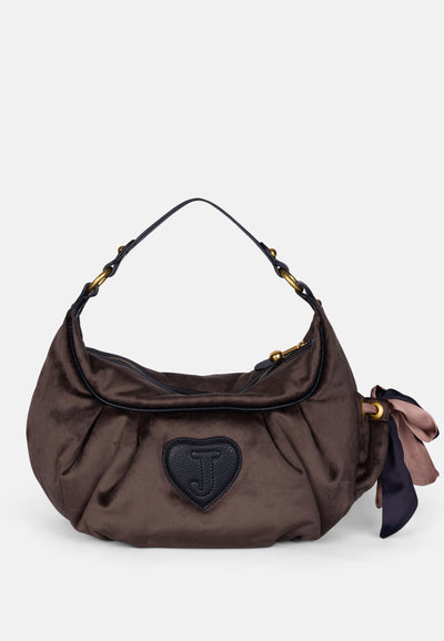 Borsa a spalla Day Dreamer media in velluto colore Marrone