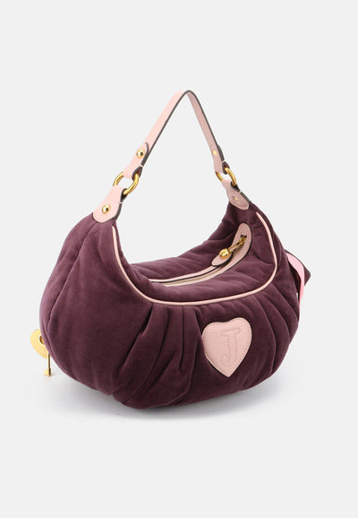 Borsa a Spalla Media Daydreamer in Velluto – Bordeaux