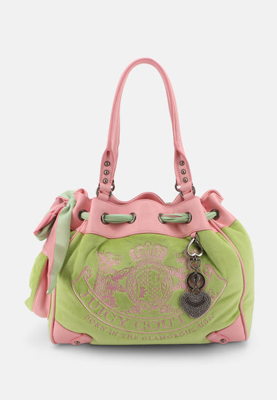 Borsa a mano grande Day Dreamer grande in cotone colore Verde