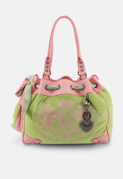 Borsa a mano grande Day Dreamer grande in cotone colore Verde