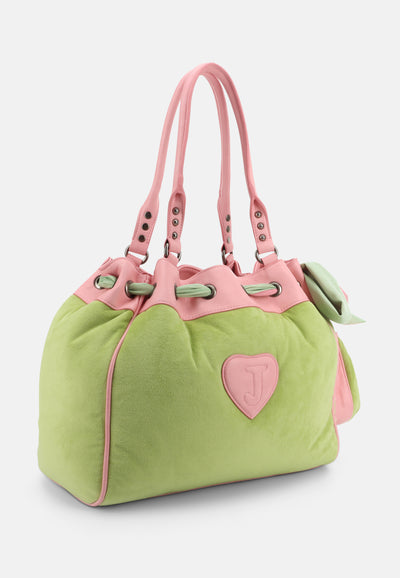 Borsa a mano grande Day Dreamer grande in cotone colore Verde