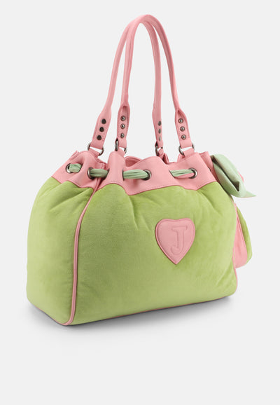 Borsa a mano grande Day Dreamer grande in cotone colore Verde