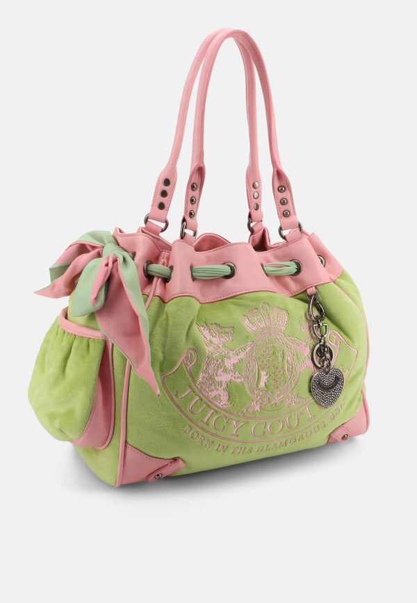 Borsa a mano grande Day Dreamer grande in cotone colore Verde