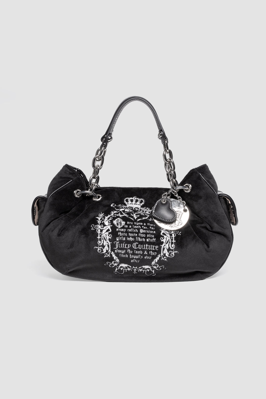 Borsa a mano Day Dreamer Fairy media in velluto e logo stampato colore Nero