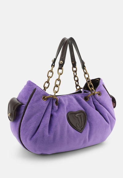 Borsa a mano Day Dreamer Fairy media in velluto e logo stampato colore Viola