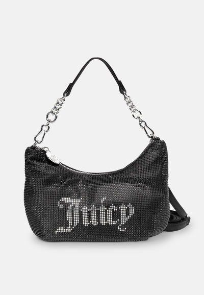 Borsa a spalla Hazel Nero con strass
