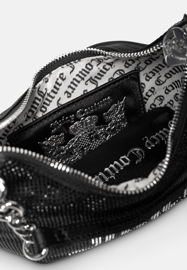 Borsa a spalla Hazel Nero con strass