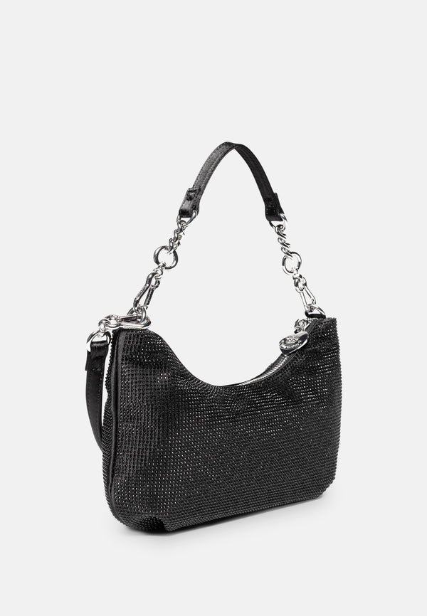Borsa a spalla Hazel Nero con strass