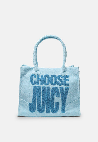 Shopper Iris Azzurro cielo effetto bouclé