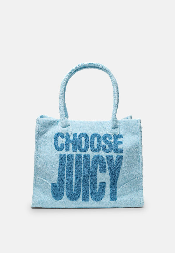 Shopper Iris Azzurro cielo effetto bouclé