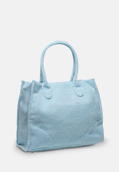 Shopper Iris Azzurro cielo effetto bouclé