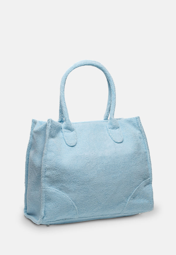Shopper Iris Azzurro cielo effetto bouclé
