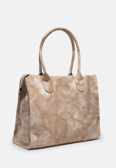 Shopper Iris Tie Dye Caramello dorato in cotone