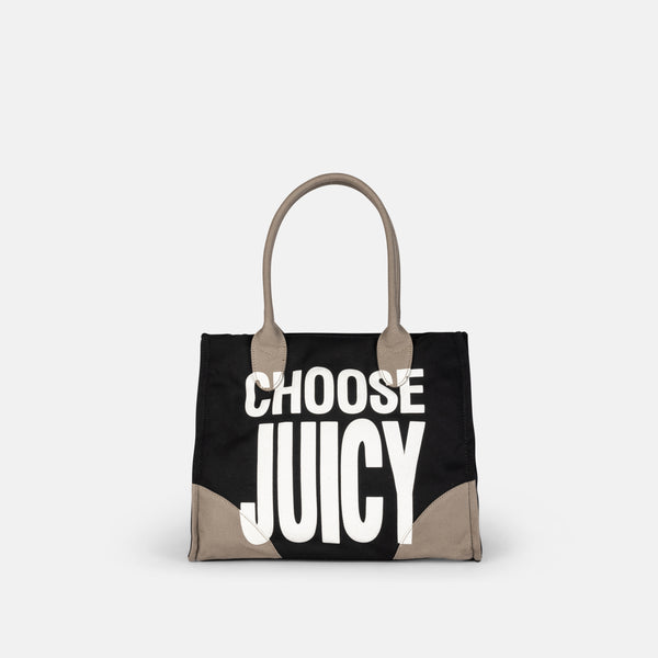 Shopper Iris Plastisol Nera  in cotone