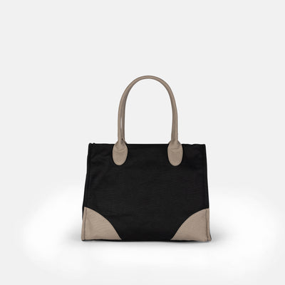 Shopper Iris Plastisol Nera  in cotone