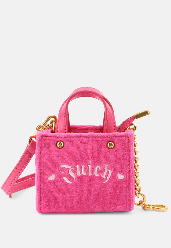 Mini borsa Iris in spugna con tracolla e catena colore Rosa