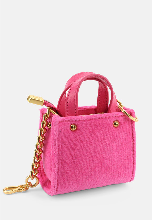 Mini borsa Iris in spugna con tracolla e catena colore Rosa