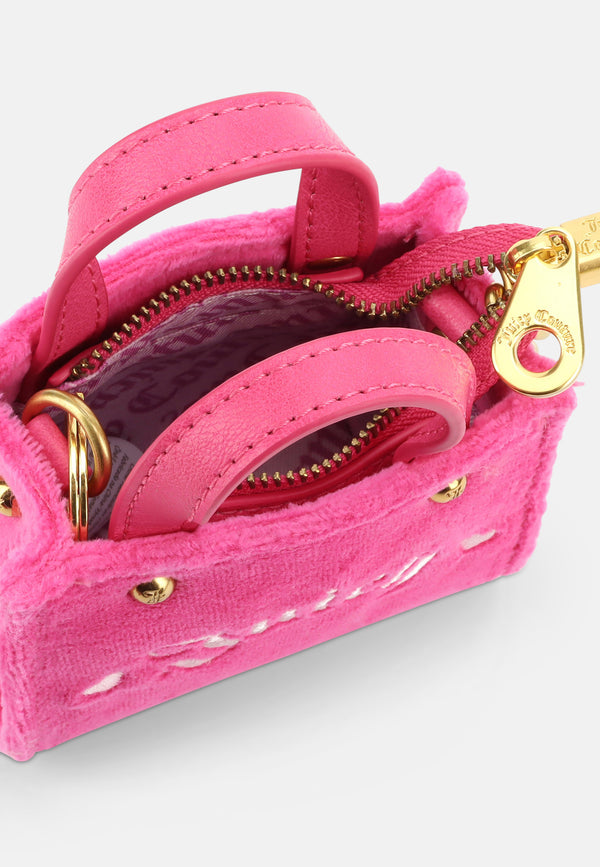 Mini borsa Iris in spugna con tracolla e catena colore Rosa