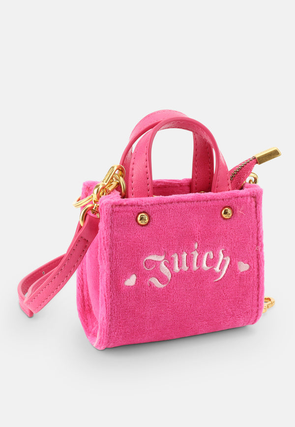 Mini borsa Iris in spugna con tracolla e catena colore Rosa