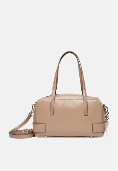 Borsa Bowling Jasmine in Ecopelle – Tortora