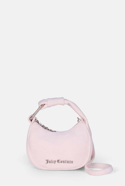 Mini borsa a mano con tracolla Blossom Rosa Cipria in velour