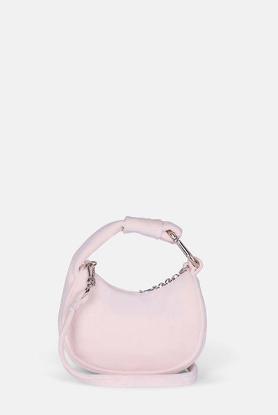 Mini borsa a mano con tracolla Blossom Rosa Cipria in velour