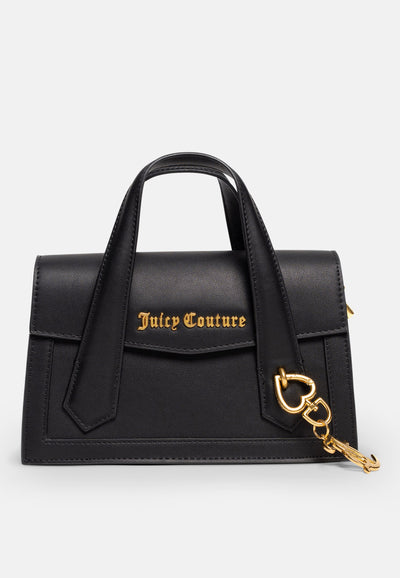 Borsa a mano Lily in ecopelle con tracolla e charm dorato colore Nero