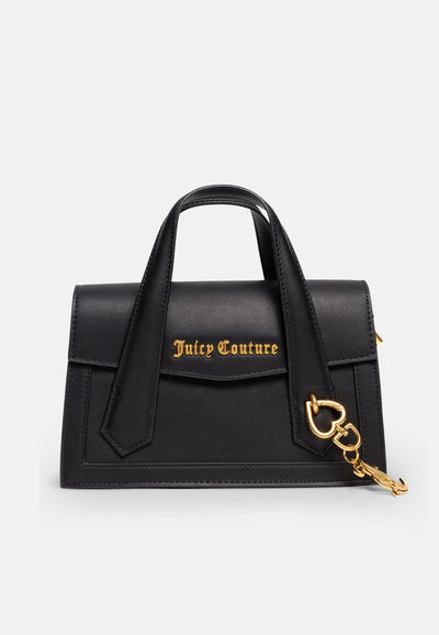 Borsa a mano Lily in ecopelle con tracolla e charm dorato colore Nero