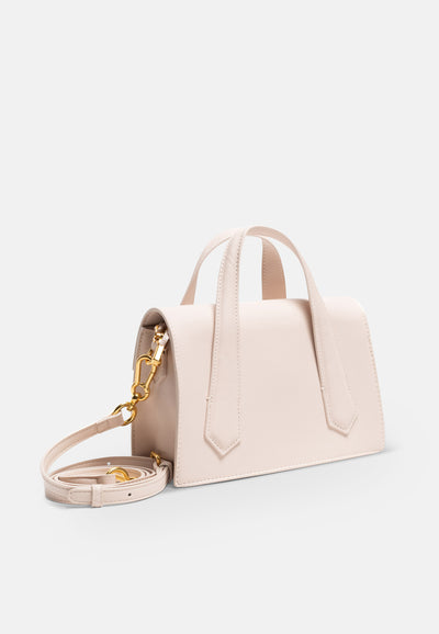 Borsa a mano con tracolla Lily Rosa Cipria in ecopelle
