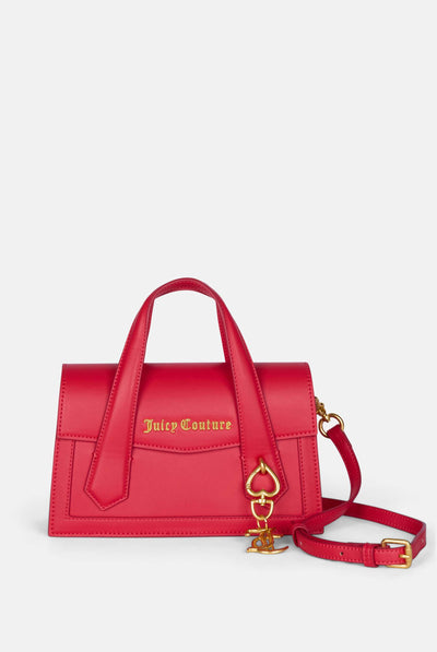 Borsa a mano con tracolla Lily Rossa in ecopelle