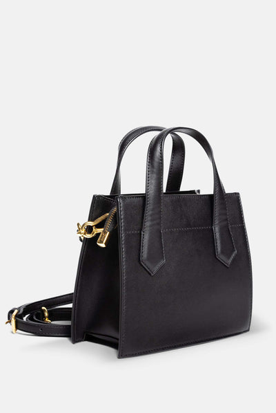 Mini borsa a mano con tracolla Lily Nero in ecopelle