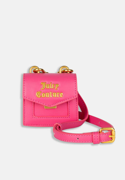 Mini borsa Juicy Couture rosa con logo dorato